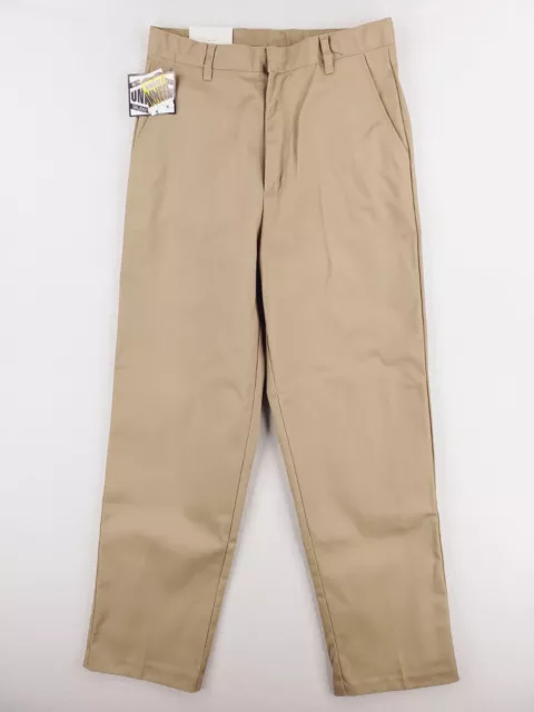 Kids School Uniform Pant Boys Sz 20 Beige Khaki Chino Double Knee Adjustable NWT