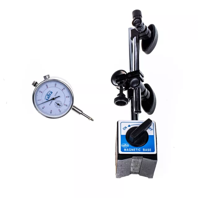 0-10mm Dial Test Indicator DTI & Magnetic Stand Holder Clock Gauge TDC