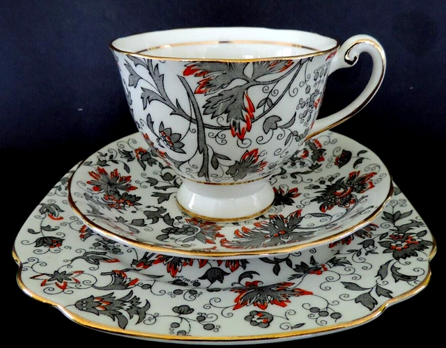 Curated visual reference: Fresh Look at Art Deco Vintage China Tea Set Trio Windsor China Hand