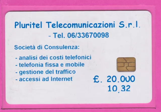 Carte De Test Italie Pluritel Telecomunicazioni Verso Blanc Fonctionnelle