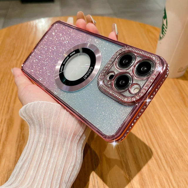 Bling Case For iPhone 14 Pro Max 13 12 11 Girls Diamond Mag Safe Silicone Cover