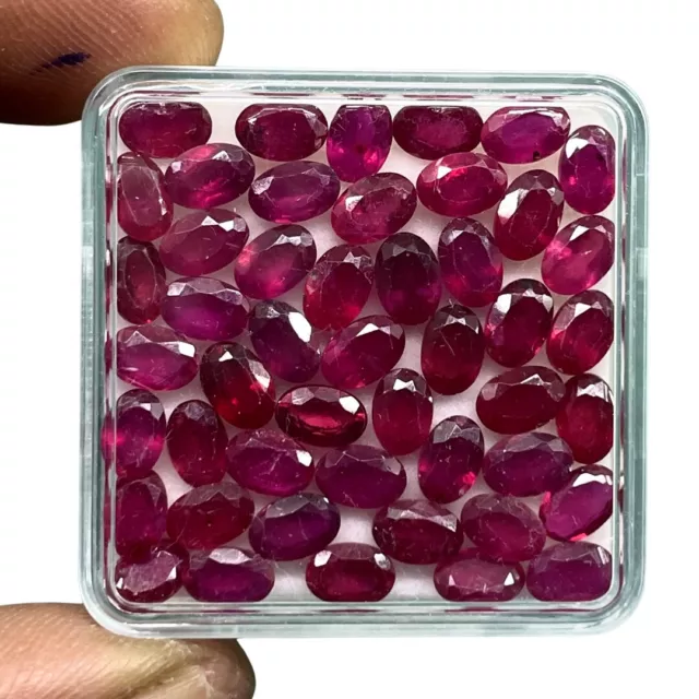 9 Pcs Natural Ruby 6x4mm Oval Cut Rich Red Loose Gemstones Wholesale Lot