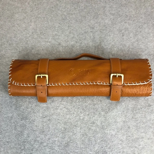 CHEF'S SATCHEL Handmade Leather Chef Knife Bag Premium Buffalo Hyde Leather