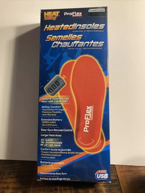 Heat Factory | Pro flex | Heated Insoles | Size XXL | Wireless | Rechargeable