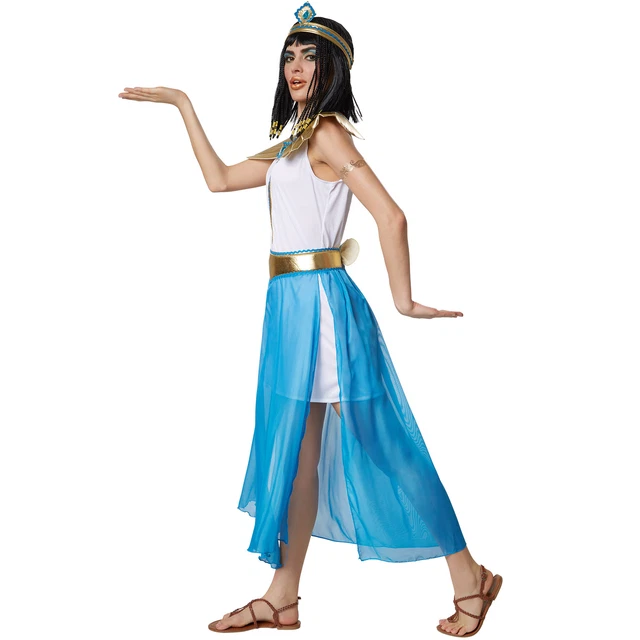 Costume Donna Faraone Cleopatra Regina Egizia Antico Halloween Carnevale