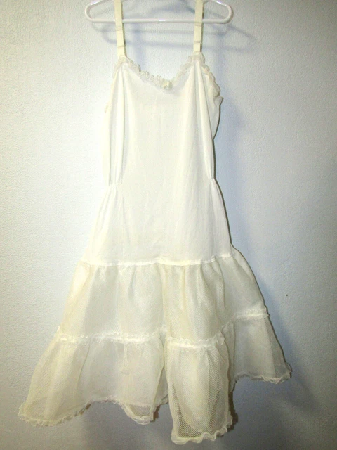 VTG 1950-60's Child's Crinoline Petticoat dress Slip Lace -10