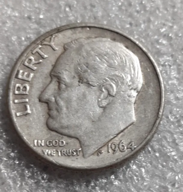 1964 D USA 🇺🇸 United States 10c Roosevelt Dime. 900 Silver Circulated Coin