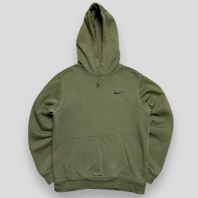 Felpa con cappuccio Nike ricamata Swoosh verde cachi, taglia small