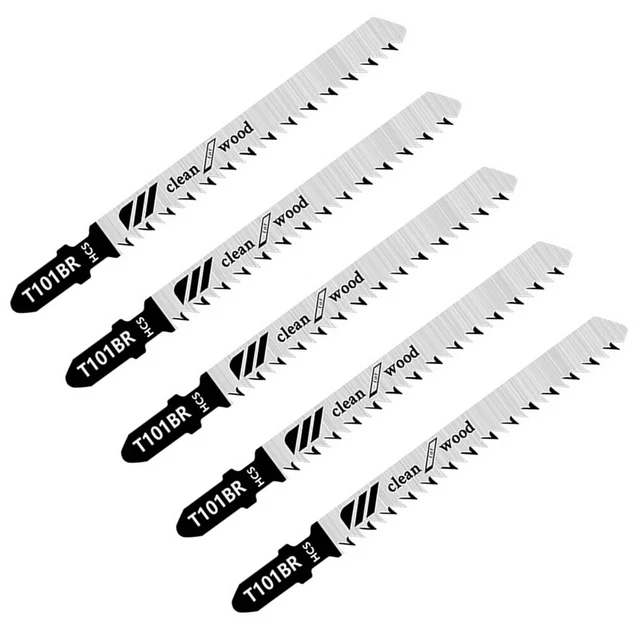 5pcs Scie à Guichet Lame T101BR 100mm Noir / Argent Coupe Bois Plastique