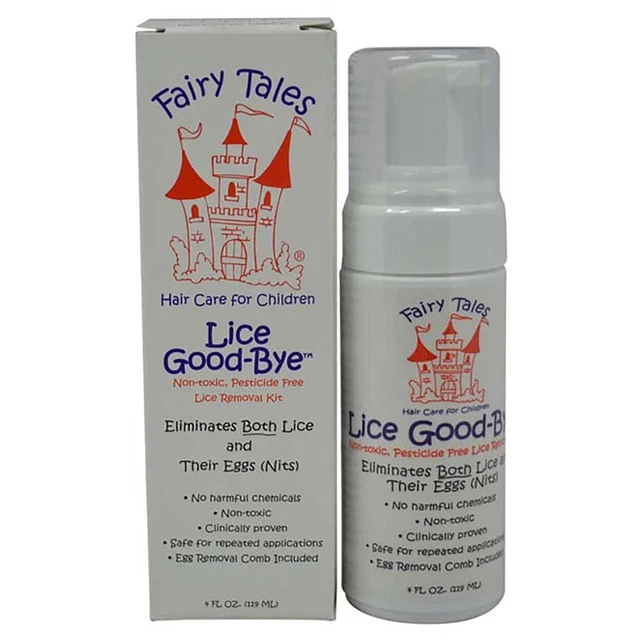 Lice Goodbye Nit Removal Kit With Comb By Fairy Tales For Kids - 4 Oz Mousse