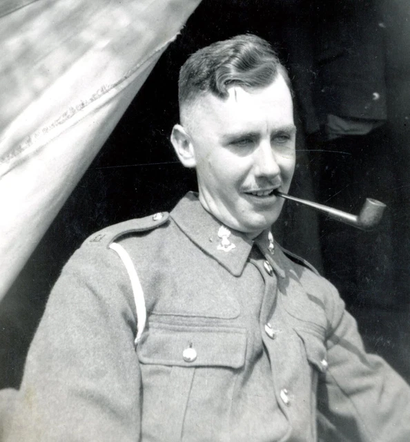 WW2 WORLD WAR Two military photograph original soldier smoking large