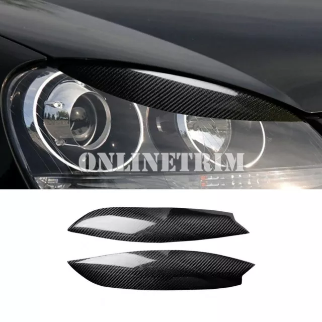 Carbon Fiber Headlight Eyebrow Eyelid Cover For VW Golf 5 MK5 GTI R32 2005-2009
