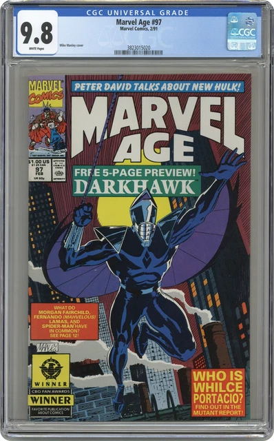 Marvel Age #97 CGC 9.8 1991 3823015020 1st app. Darkhawk