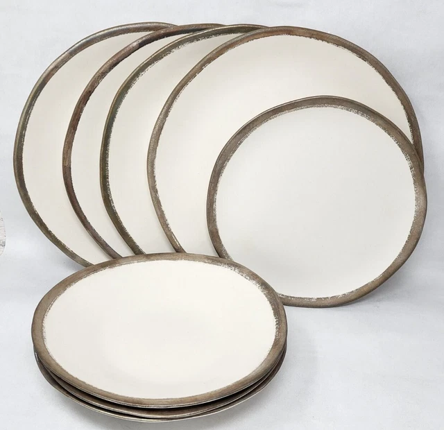 JARS REFLETS D'ARGENT Dinnerware Set, 8 pc. Handmade in France, Glazed