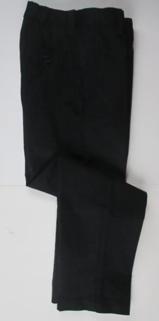 LANDS END Black School Uniform Plain Front Iron Knee Blended Chino Pants Boys 7