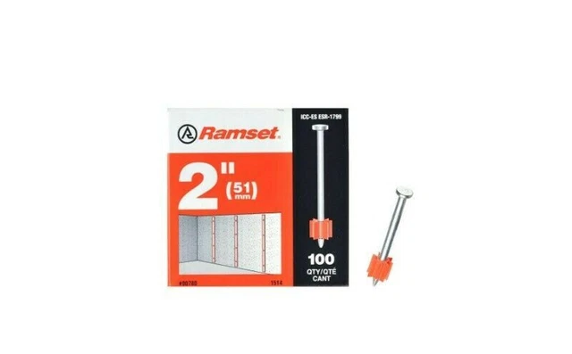 Ramset 00780 2 L in. Shank Powder Fastener Plated Drive Pin 0.145 Dia. in.