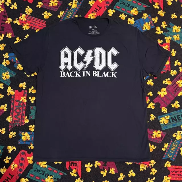 AC/DC Back In Black Classic Logo Black Tee Shirt / Size 2XL