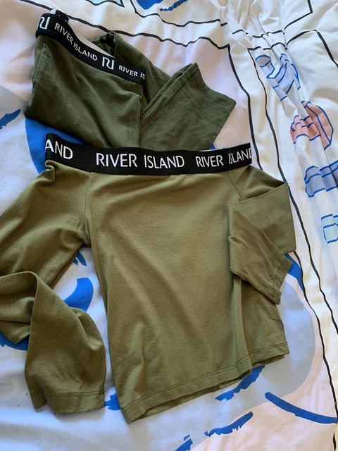 Girls 2 Piece Outfit Top/Leggings  9-10 Yrs, River Island Green