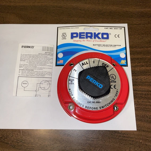 Perko Marine Dual Battery Selector Switch for Boat/RV Motor 8501DP New No Box Perko Marine Dual Battery Selector Switch for Boat/RV Motor 8501DP New No Box