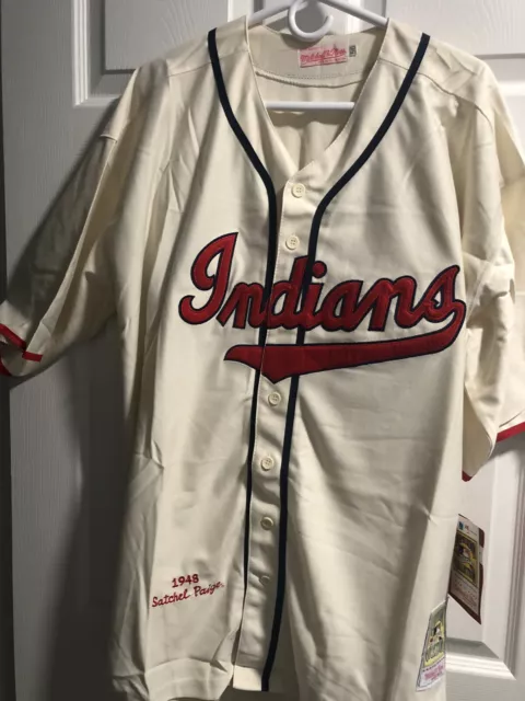 Men's Mitchell and Ness 1948 Cleveland Indians #29 Satchel Paige
