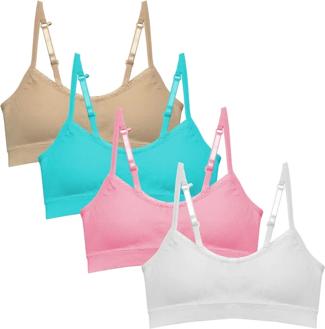 Girls Padded Training Bra Pack – Crop Cami Training Bras for Girls. Seamless Bra