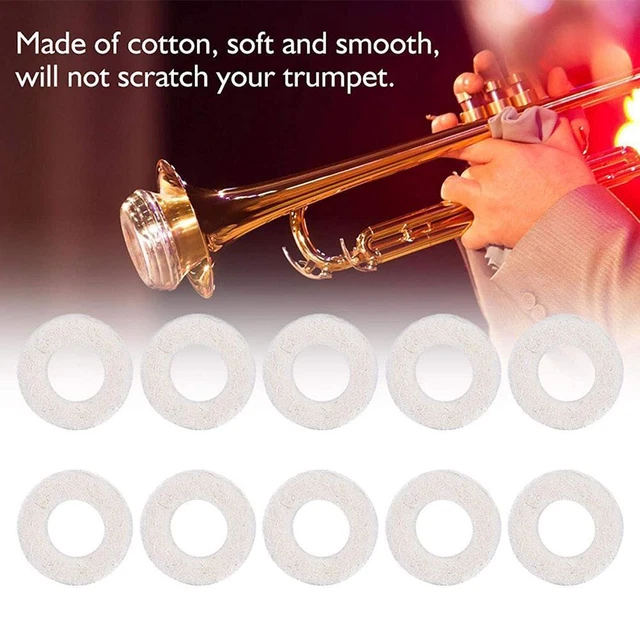 10 Pieces Universal Trumpet Trombone Cornet Valve Felt Washer Accessories O8X6