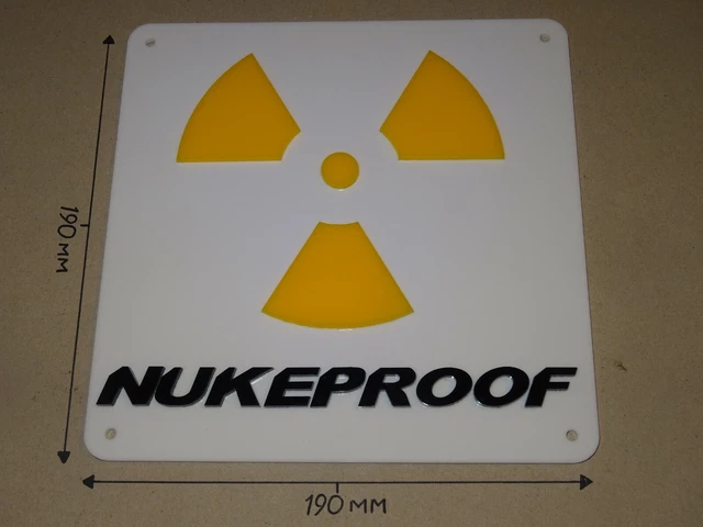 NUKEPROOF Bikes, Nukeproof Cycling, Acrylic Sign: B, White & Yellow, 190 X 190mm