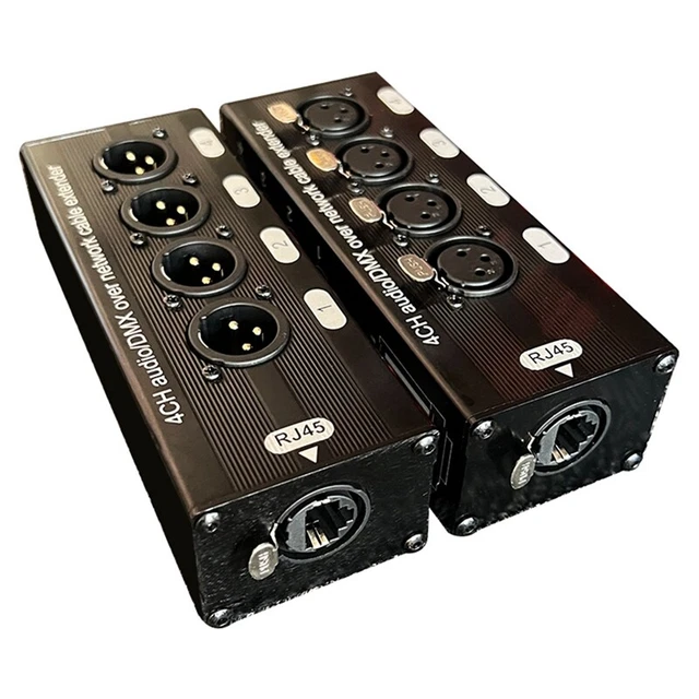 2PCS DMX512   Extender 1 Male+1 Female Black E3H17852