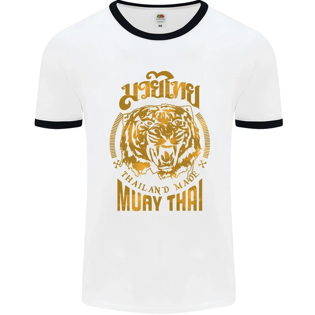 Muay Thai Fighter Warrior MMA Martial Arts Mens Ringer T-Shirt