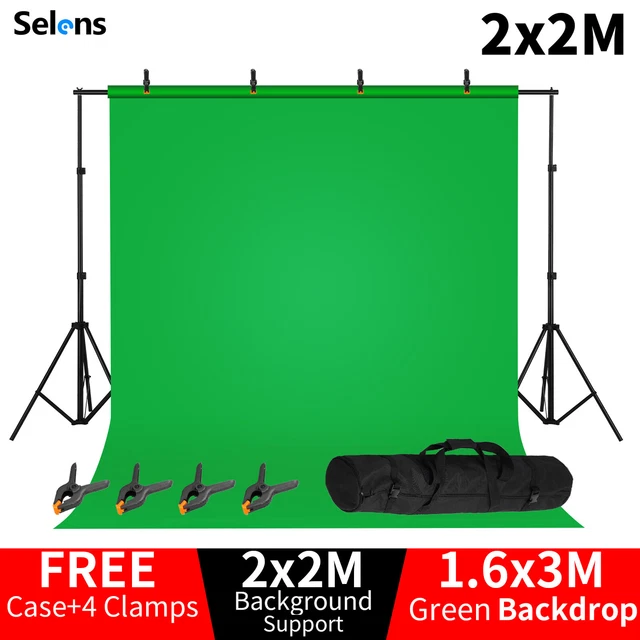 2M BACKDROP STAND Photo Green Screen Fabric Kit Background Photography