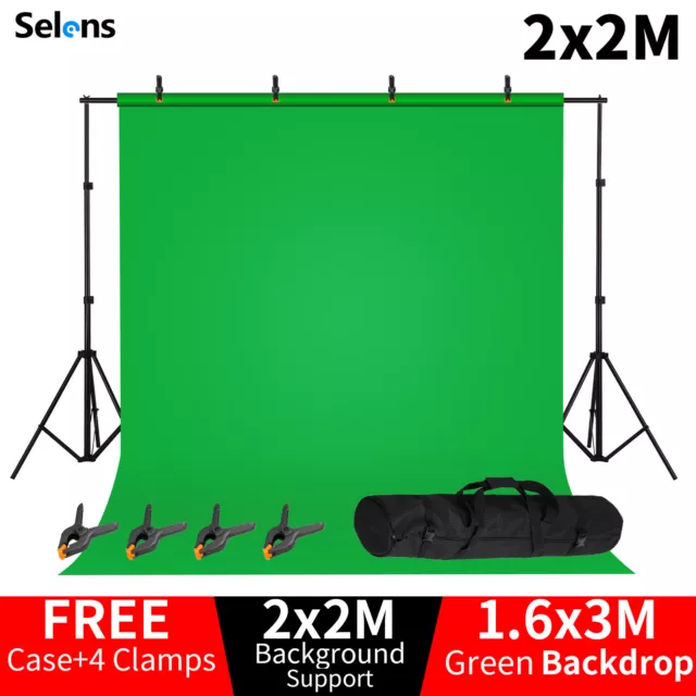 Selens 2M Backdrop Stand Photo Green Screen Kit Background Photography Studio