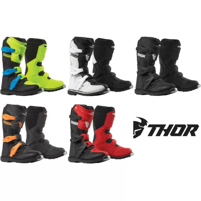 Thor Joven Botas Blitz XP Motocross MX Moto Niños Negro Rojo Naranja Blanco