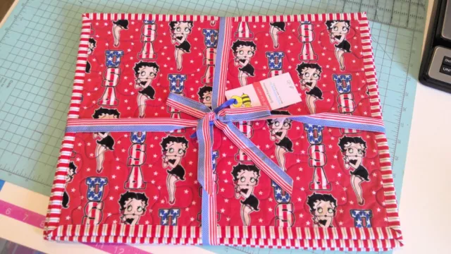 Betty Boop Placemats Set Of 4 Handmade Reversible Quilted