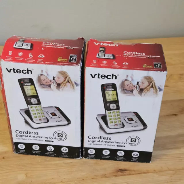 2 Vtech CS6729-2 Cordless Answering Base Caller ID Cordless Handset DECT 6.0 B