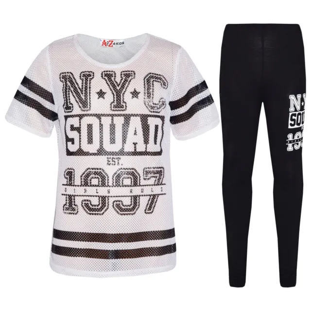 Kids Girls Baseball Tops Designer NYC Squad 1997 T Shirt Top Legging Set 7-13 Yr