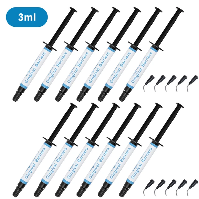 10pcs Oral Gum Dam Gingival Protection Gel Syringe Tip Teeth Whitening 3ml  FDA