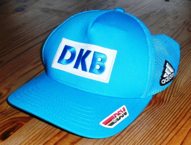 Neuwertiges original Baseball - Cap Mütze Cappy Adidas DSV DKB; Gr. M / L / XL