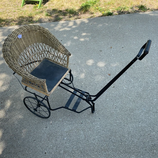 Antique Wicker  Baby Doll Stroller