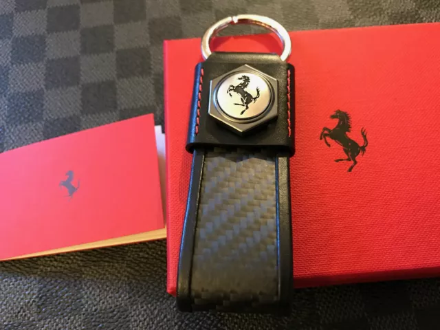 Ferrari Carbon fiber keychain with Prancing Horse Unisex