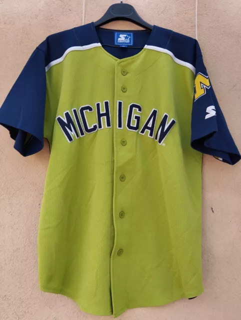 Michigan Starter taglia M vintage maglia baseball uomo shirt jersey G9530