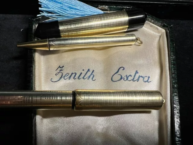 Zenith Extra Pen Fountain Mechanical Pencil By Montegrappa Foiled Gold Antique