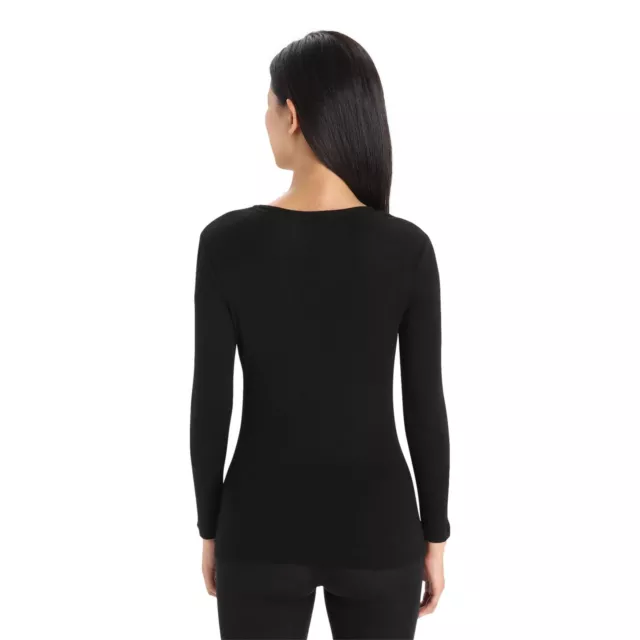 Icebreaker Damen Merino 175 Everyday Langarm Crewe Thermo Top - schwarz 2