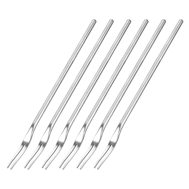 6Pcs Stainless Steel Fruit Forks, 8.66" Salad Fruit Tasting Forks for Birthday