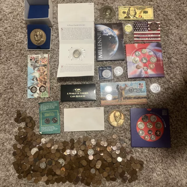 Estate Sale Coins ~ Auction Lot ~ US + Foreign + Silver  $ Currency Collection