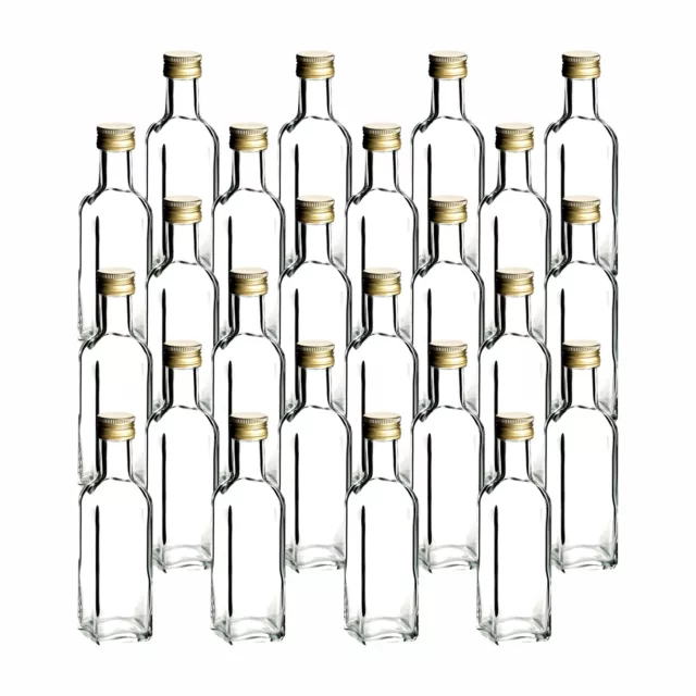 24 x Glasflaschen 100 ml Maraska mit Schraubdeckel gold - Flasche 0,1l für Likör