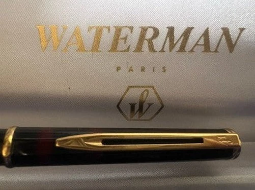 Stylo Bille Waterman Étalon En Laque Bordeaux Et Plaqué Or - Gravure D M - Occasion - Très Beau