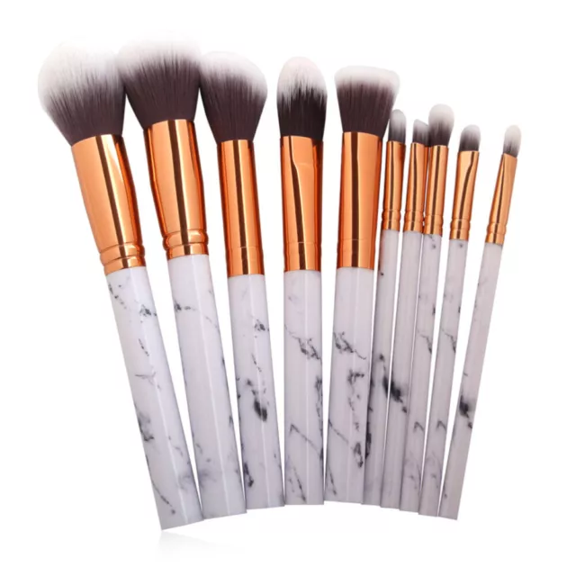 10Pcs Marble Make Up Brushes Foundation Eyebrow Eyeliner Blush Cosmetic