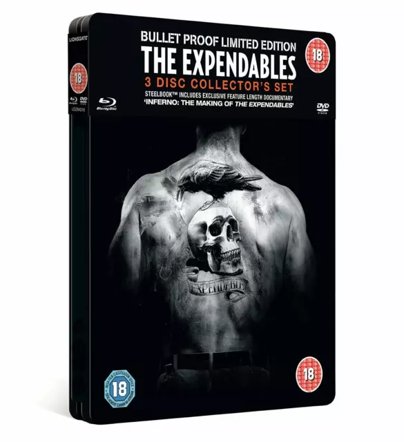 The EXPENDABLES (Bullet Proof Ltd Steelbook) 3 Disc Blu Ray Region B New/Sealed