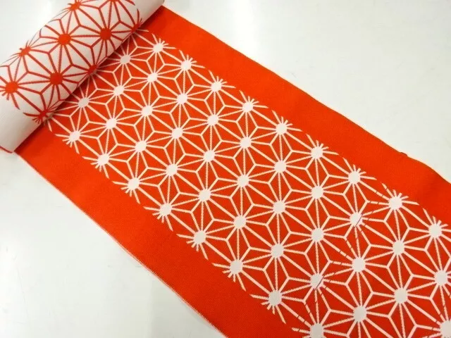 6177291: Japanese Kimono / Antique Bolt For Obi / Woven Asanoha