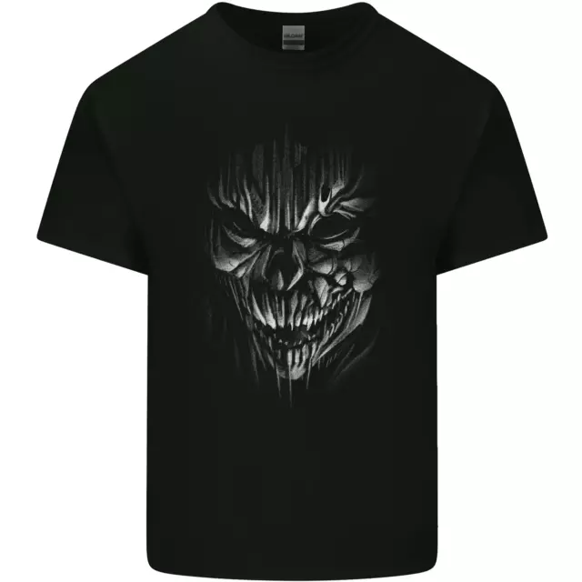 T-shirt top da uomo in cotone Demon Skull Devil Satan Grim Reaper gotica